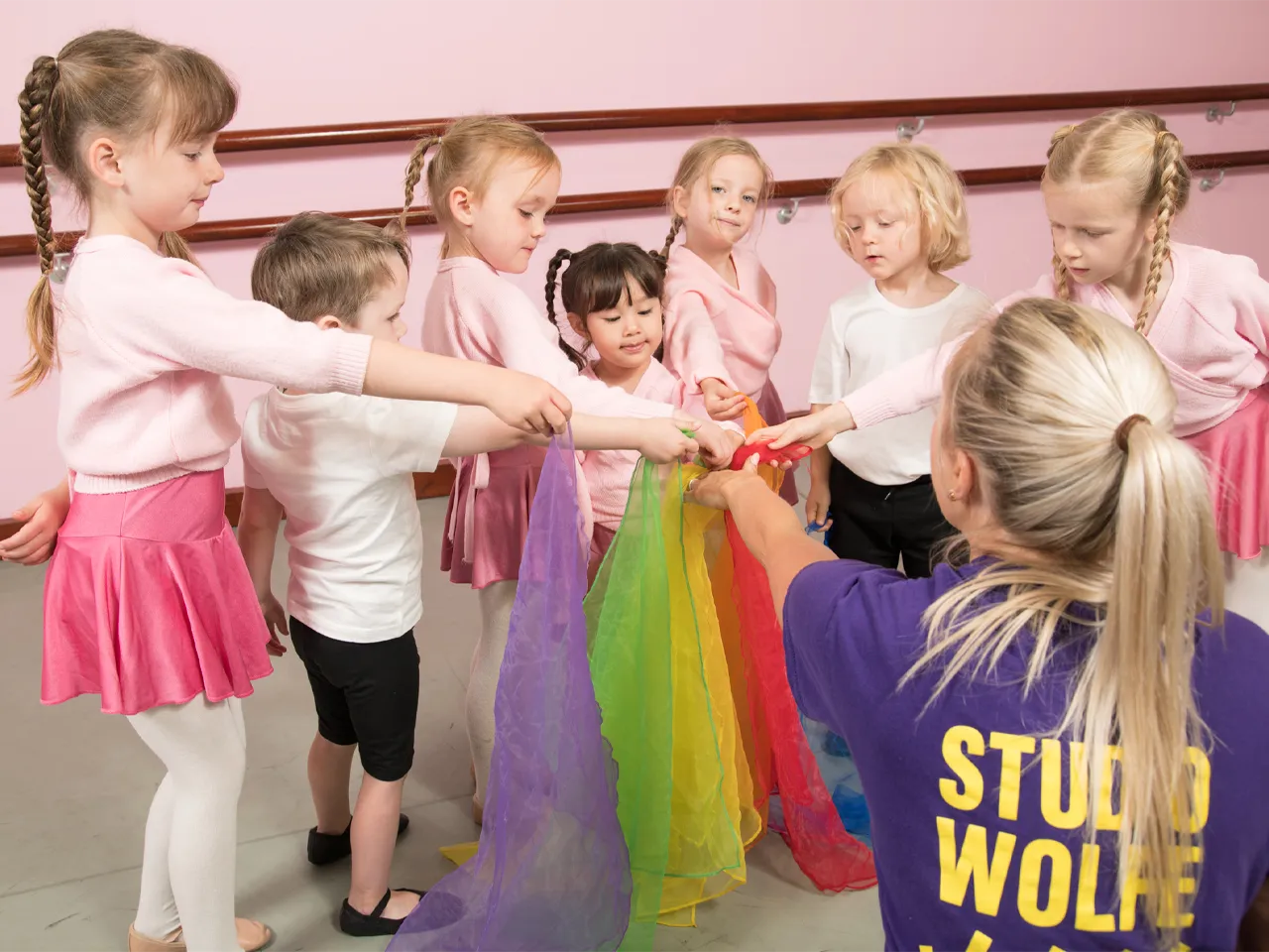 Children enjoying kids dance classes at Studio Wolfe in Cork