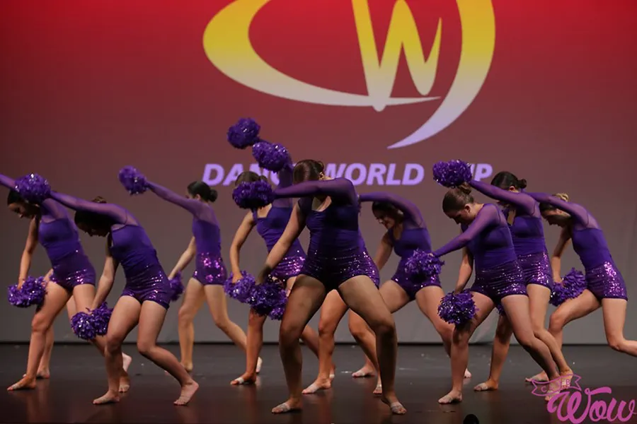 Studio Wolfe Dance Team backstage at a competition